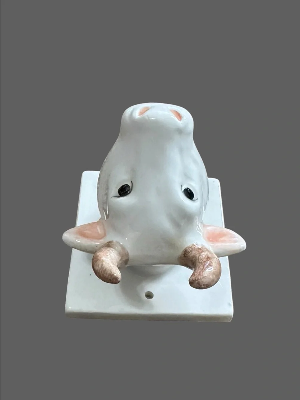 Ceramic Pig and Cow Wall Hooks - White and Pink Home Wall Decor